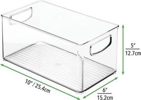 img 2 attached to 🛁 mDesign Clear Plastic Storage Bin with Handles - Bathroom Organizer for Cabinet, Vanity, Shelf, or Countertop - Deep Bath Organization for Floss, Cotton Swab, Soap, and Accessories - 10" Long - Pack of 4