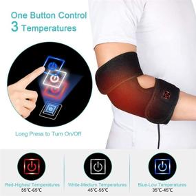 img 2 attached to 🔥 Heated Elbow Wrap Brace: 3-Level Temperature, 4ft USB Cable for Sprained Elbows, Tendonitis, Arthritis Pain Relief - Heat Cold Therapy for Arm Elbow Joint (Non-Rechargeable)