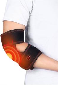 img 4 attached to 🔥 Heated Elbow Wrap Brace: 3-Level Temperature, 4ft USB Cable for Sprained Elbows, Tendonitis, Arthritis Pain Relief - Heat Cold Therapy for Arm Elbow Joint (Non-Rechargeable)