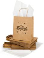 🎁 the little sapling: 25 medium thank you gift bags bulk with handle and tissue paper - perfect for parties, weddings, and shopping! logo