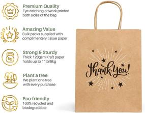 img 3 attached to 🎁 The Little Sapling: 25 Medium Thank You Gift Bags Bulk with Handle and Tissue Paper - Perfect for Parties, Weddings, and Shopping!