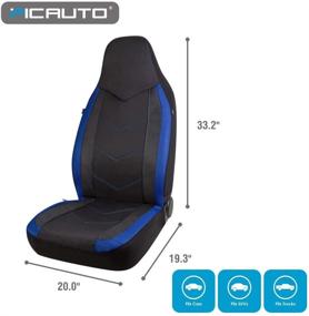 img 1 attached to 🚗 PIC AUTO Sports Carbon Fiber Mesh Design High Back Car Seat Covers - Universal Fit, Airbag Compatible (Blue)