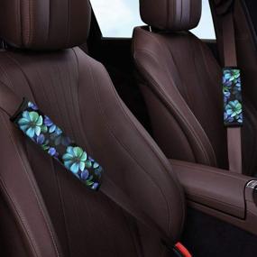 img 1 attached to Horeset 2 Pack Car Seat Belt Pads Cool Print Seatbelt Protector Soft Comfort Seat Belt Shoulder Strap Covers (Aqua Flower)