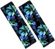 horeset 2 pack car seat belt pads cool print seatbelt protector soft comfort seat belt shoulder strap covers (aqua flower) logo