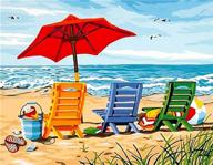 🏖️ adult diy full drill beach chair diamond painting kit - home wall decor ideas for gift (16x12in) logo