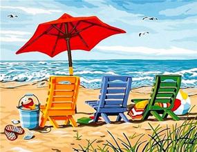 img 4 attached to 🏖️ Adult DIY Full Drill Beach Chair Diamond Painting Kit - Home Wall Decor Ideas for Gift (16x12in)