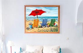 img 1 attached to 🏖️ Adult DIY Full Drill Beach Chair Diamond Painting Kit - Home Wall Decor Ideas for Gift (16x12in)