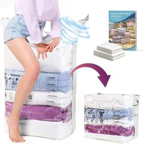 img 4 attached to 🧺 Elegear Cube Vacuum Storage Bag-4 Pack: Ultimate Space Saver Solution for Clothes, Pillows, Quilts, and Blankets – No Pump Required, Effortlessly Compress Airtight Vacuum Cubes!