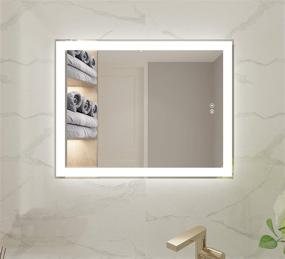 img 4 attached to 🪞 Illucid Lighted Bathroom Mirror 28x22 inch - Enhance Your Bathroom with Warm Light/Daylight, Optional Backlit Dimming & Memory Switch for Defogger - Shatterproof LED Mirror, Ideal for Vertical or Horizontal Use