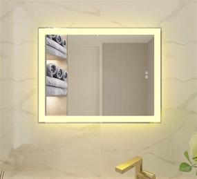 img 3 attached to 🪞 Illucid Lighted Bathroom Mirror 28x22 inch - Enhance Your Bathroom with Warm Light/Daylight, Optional Backlit Dimming & Memory Switch for Defogger - Shatterproof LED Mirror, Ideal for Vertical or Horizontal Use