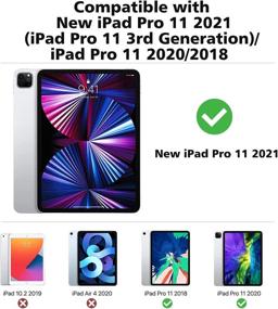 img 3 attached to 📱 MoKo Case Fit New iPad Pro 11 Inch Case 2021 (3rd Gen): Green Slim Trifold Hard Back Shell Protective Smart Cover with Apple Pencil Charging Support, Auto Wake/Sleep