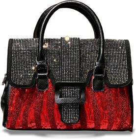 img 4 attached to JINMANXUE Fashion Satchel Handbags with Rhinestones for Women - Handbags and Wallets