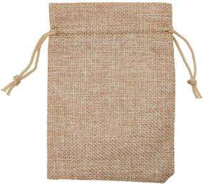 img 1 attached to 100 Pack Burlap Drawstring Bags – Perfect Rustic Wedding Party Favors & Birthday Gifts (3.7 x 5.5 In)