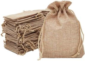 img 4 attached to 100 Pack Burlap Drawstring Bags – Perfect Rustic Wedding Party Favors & Birthday Gifts (3.7 x 5.5 In)