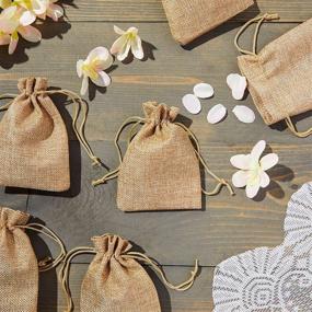 img 3 attached to 100 Pack Burlap Drawstring Bags – Perfect Rustic Wedding Party Favors & Birthday Gifts (3.7 x 5.5 In)