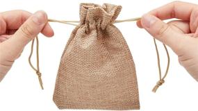 img 2 attached to 100 Pack Burlap Drawstring Bags – Perfect Rustic Wedding Party Favors & Birthday Gifts (3.7 x 5.5 In)
