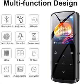 img 3 attached to Upgraded RUIZU Bluetooth 5.0 Mp3 Player - 8GB Portable HiFi Lossless Sound Music Player with Speaker, FM Radio, Voice Recorder, E-Book, Video Player, Pedometer - Supports up to 128GB (Black)