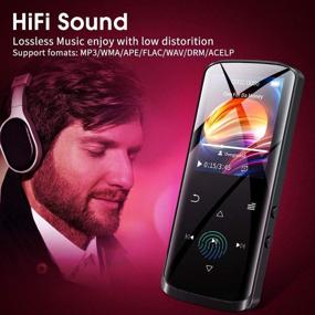 img 1 attached to Улучшенный плеер RUIZU Bluetooth 5.0 Mp3 - портативный HiFi плеер с потерь звука, 8 ГБ с динамиком, FM-радио, диктофоном, электронной книгой, видеоплеером, педометром - поддерживает до 128 ГБ (черный)