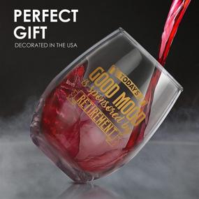 img 2 attached to 🎉 Retirement Gifts for Women and Men 2021 - Today's Good Mood Brought to You by Retirement - Retired Since 2021-21 oz Stemless Wine Glass - Funny Gift for Retired Mom, Dad, Friend, Coworker