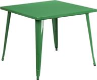 🟩 flash furniture commercial grade 35.5" square green metal indoor-outdoor table: premium quality and versatile design logo