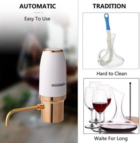 img 3 attached to 🍷 Miioladoo Electric Portable Red/White Wine Aerator Dispenser Pump with Built-In Lithium Battery, Luxury Wine Rechargeable Aerator Decanter Pourer Gift (golden) - Second Generation