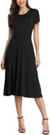 👗 women's short sleeve waisted slim fit midi dress by urban coco logo