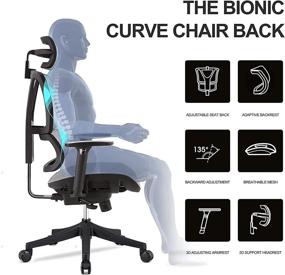 img 1 attached to ERGOUP Adjustable Ergonomic Mesh Office Chair with Lumbar Support & Double Back Massage Design