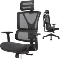 ergoup adjustable ergonomic mesh office chair with lumbar support & double back massage design logo