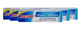 img 4 attached to 🦷 Zinc-Free Secure Waterproof Denture Adhesive - Extra Strong Hold - Pack of 5 (1.4 oz each)
