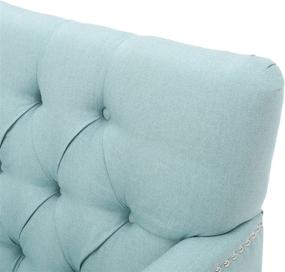 img 1 attached to 🪑 Stylish Light Blue Tufted Club Chair with Studded Details: Perfect Decorative Accent Chair