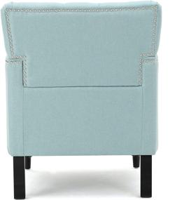 img 2 attached to 🪑 Stylish Light Blue Tufted Club Chair with Studded Details: Perfect Decorative Accent Chair