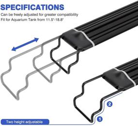 img 1 attached to 🐠 Docean Aquarium Light: Adjustable Fish Tank Light Hood with Extendable Brackets - Blue and White 12W - Perfect Fit for 11.42 Inch to 18.8 Inch Plants and Fish Tanks