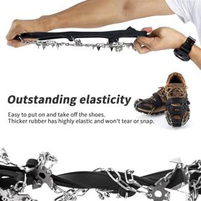 img 1 attached to 🥾 Gelindo Crampons Ice Cleats, 19-Spike Stainless Steel Traction for Snow Shoes Boots - Safe Hiking, Walking, Climbing, Jogging & Mountaineering on Snowy or Muddy Roads - Anti-Slip Protection