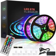 🌈 ip65 waterproof rgb 32.8ft led strip lights - color changing light with remote control for home party, bedroom, tv, kitchen, bar decoration логотип