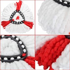 img 1 attached to 🧹 8PACK Spin Mop Replacement Heads: High-Quality Microfiber Refills in Red/White