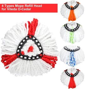 img 2 attached to 🧹 8PACK Spin Mop Replacement Heads: High-Quality Microfiber Refills in Red/White