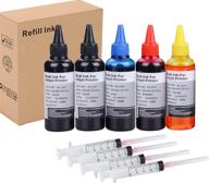 🖨️ 1005ml ink refill kit for hp 950 951 932 933 60 61 952 902 901 62 63 21 22 920 940 934 564 711 970 971 94 95 96 inkjet printer cartridges - refillable ink cartridges with 4 complimentary syringes logo