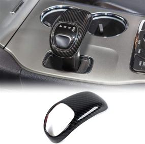 img 4 attached to 🚗 CheroCar Carbon Fiber Gear Shift Knob Cover for 2014-2015 Jeep Grand Cherokee & 2012-2014 Chrysler 300C