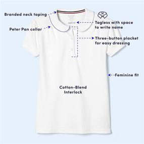 img 2 attached to 👚 Short Sleeve Peter Pan Collar Polo for Girls by French Toast