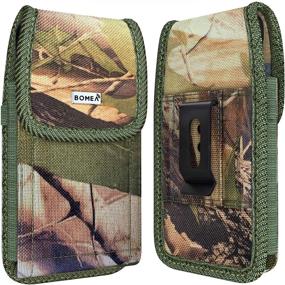 img 4 attached to 📱 BOMEA Belt Case with Belt Clip and Loops, Camo Design, Compatible with Samsung Galaxy S20/S10/S8/S9 - Cell Phone Holster Pouch Holder for Samsung Galaxy S20/S10/S8/S9 with Other Cases