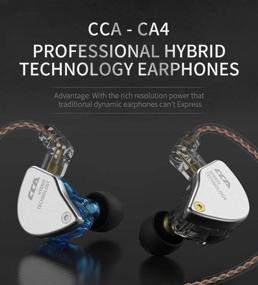 img 2 attached to 🎧 CCA CA4 Двойные драйверы HiFi внутриканальные мониторы | 1DD + 1BA наушники | Аудио стерео наушники / гарнитура с динамическими и сбалансированными арматурными драйверами | Без микрофона | Черный