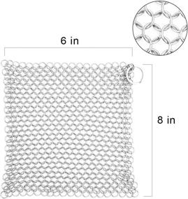 img 3 attached to 🧼 Efficient Cast Iron Cleaner: JOANBETE Stainless Steel Chainmail Scrubber for Skillet, Pan, Pot, Wok, Griddle, and More