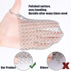 img 1 attached to 🧼 Efficient Cast Iron Cleaner: JOANBETE Stainless Steel Chainmail Scrubber for Skillet, Pan, Pot, Wok, Griddle, and More