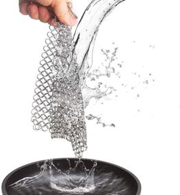 img 4 attached to 🧼 Efficient Cast Iron Cleaner: JOANBETE Stainless Steel Chainmail Scrubber for Skillet, Pan, Pot, Wok, Griddle, and More