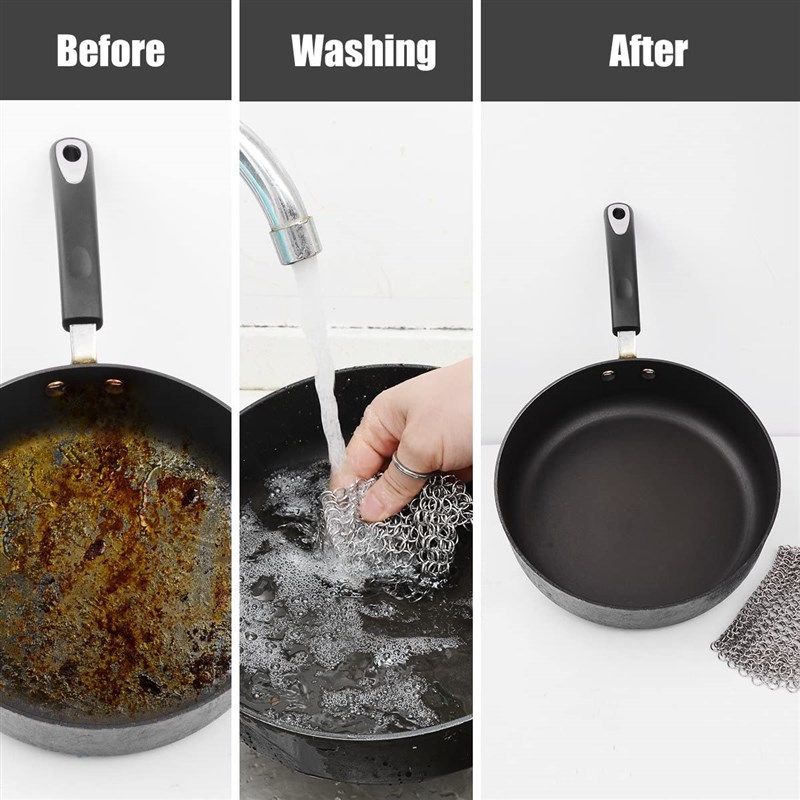  The Ringer - The Original Stainless Steel Cast Iron Cleaner,  Patented XL 8x6 Inch Design : Health & Household