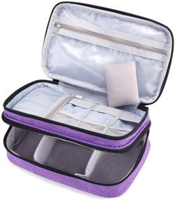 img 1 attached to 💜 Luxja Double-Layer Sewing Accessories Organizer in Purple - Convenient Storage Solution for Sewing Tools (NO Accessories Included)