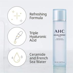 img 2 attached to 💦 AHC Aqualauronic Hydrating Toner for Dehydrated Skin - Triple Hyaluronic Acid, Korean Skincare - 5.07 oz