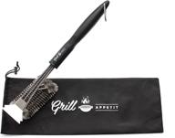 🔥 high-quality stainless steel grill brush [18 inches] with scraper and ergonomic handle - enhance your bbq experience! logo