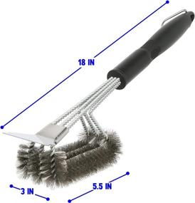 img 1 attached to 🔥 High-Quality Stainless Steel Grill Brush [18 inches] with Scraper and Ergonomic Handle - Enhance your BBQ Experience!