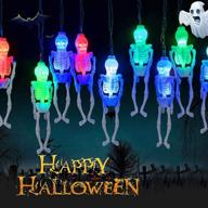 🎃 skeleton lights, halloween decorations string lights, 10ft 20leds skeleton string lights, battery powered halloween lights with 2 lighting modes, spooky skeleton decor for outdoor and indoor use, multicolor логотип